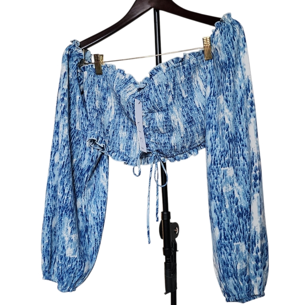 Blue Off-Shoulder Women's Top